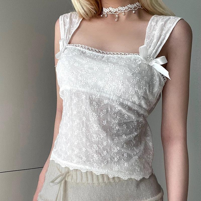 Stylish Work Outfits, Outfit Summer Ideas Coquette Square Neckline Top