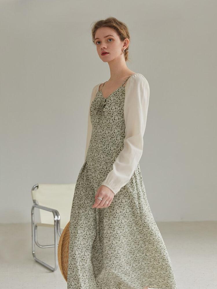 Stylish Work Outfits, Outfit Summer Ideas Cottagecore Shirt Sleeve Floral Midi Dress