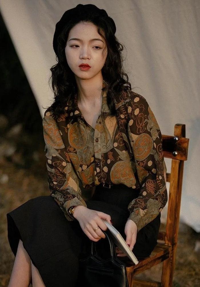 Stylish Work Outfits, Outfit Summer Ideas Dark Academia Artistic Figures Shirt