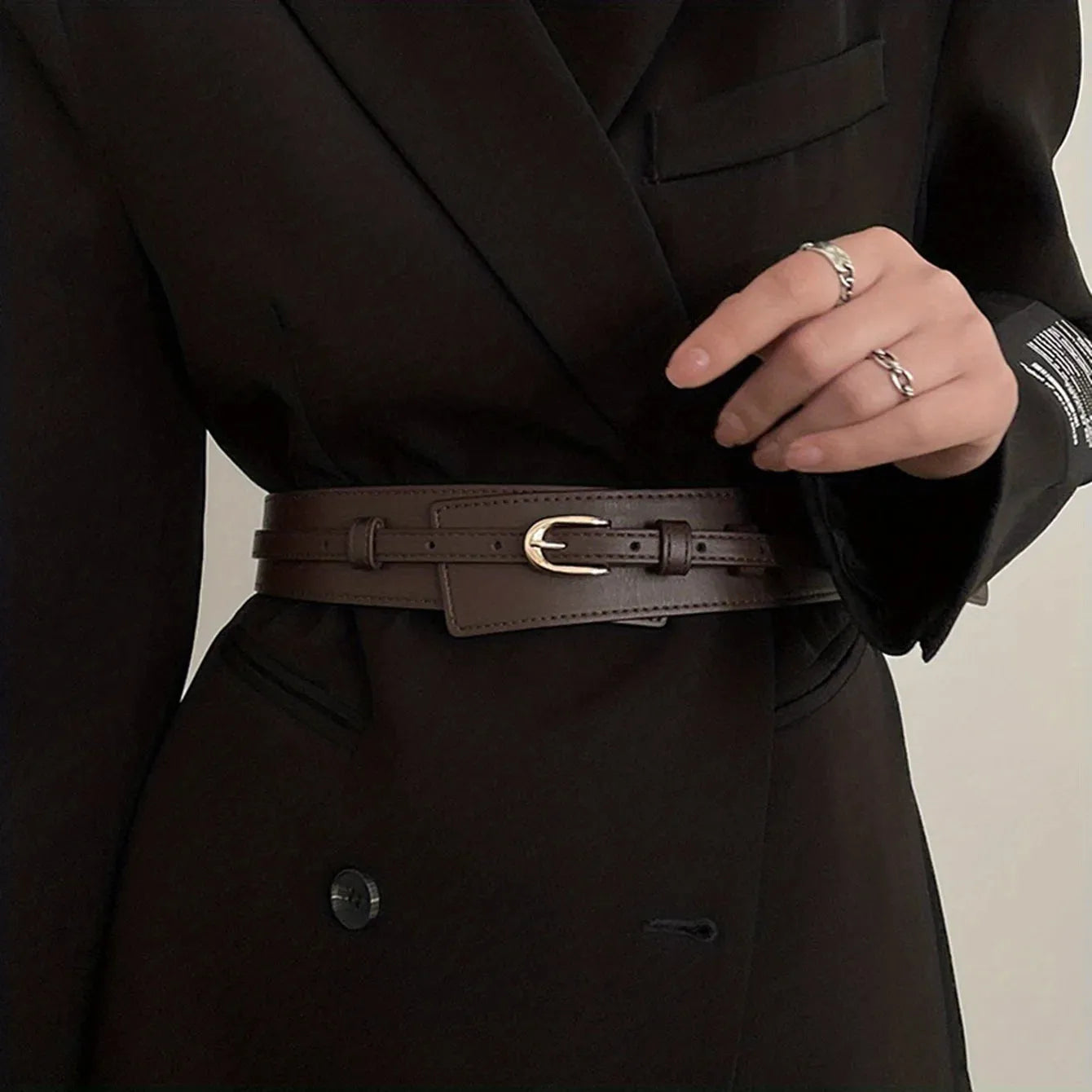 Stylish Work Outfits, Outfit Summer Ideas Detachable Faux Leather Belt