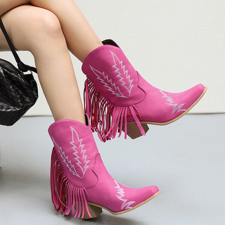 Stylish Work Outfits, Outfit Summer Ideas Disco Cowgirl Fringe Ankle Boots