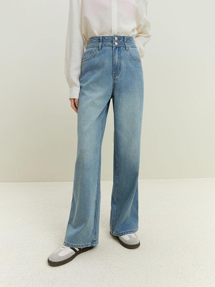 Stylish Work Outfits, Outfit Summer Ideas Double Buttoned Light Washed Jeans