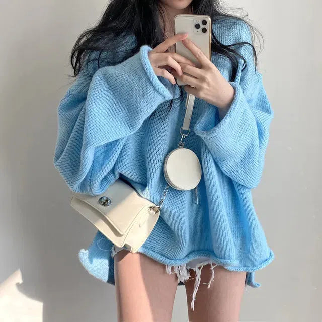 Stylish Work Outfits, Outfit Summer Ideas Extra Long Sleeve Loose Sweater