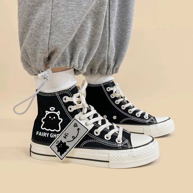 Stylish Work Outfits, Outfit Summer Ideas Fairy Ghost Lace Up Canvas Shoes