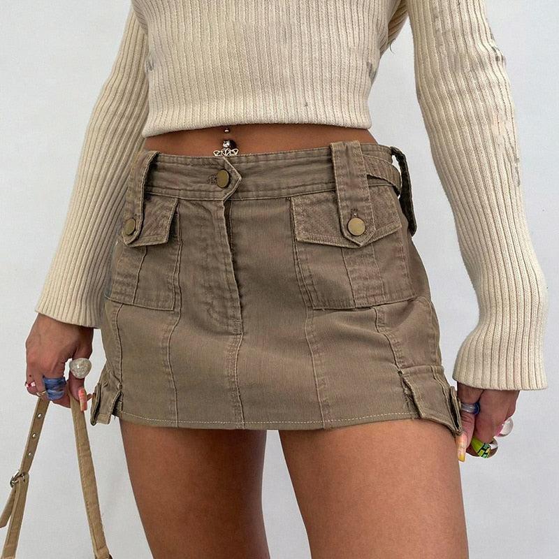 Stylish Work Outfits, Outfit Summer Ideas Fairy Grunge Cargo Mini Skirt