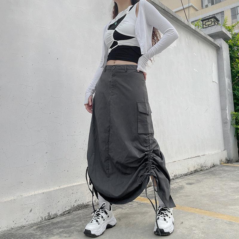 Stylish Work Outfits, Outfit Summer Ideas Fairy Grunge Parachute Maxi Skirt