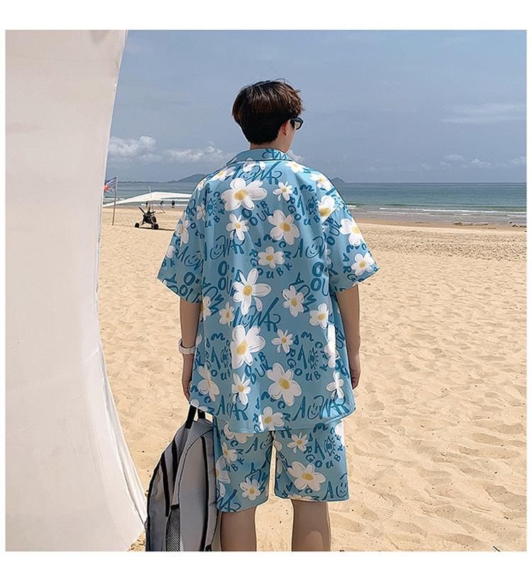 Stylish Work Outfits, Outfit Summer Ideas Flower Shirt & Shorts Two Piece Set
