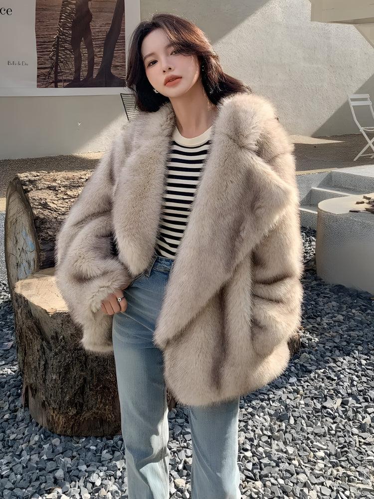 Stylish Work Outfits, Outfit Summer Ideas Fluffy Faux Fur Jacket