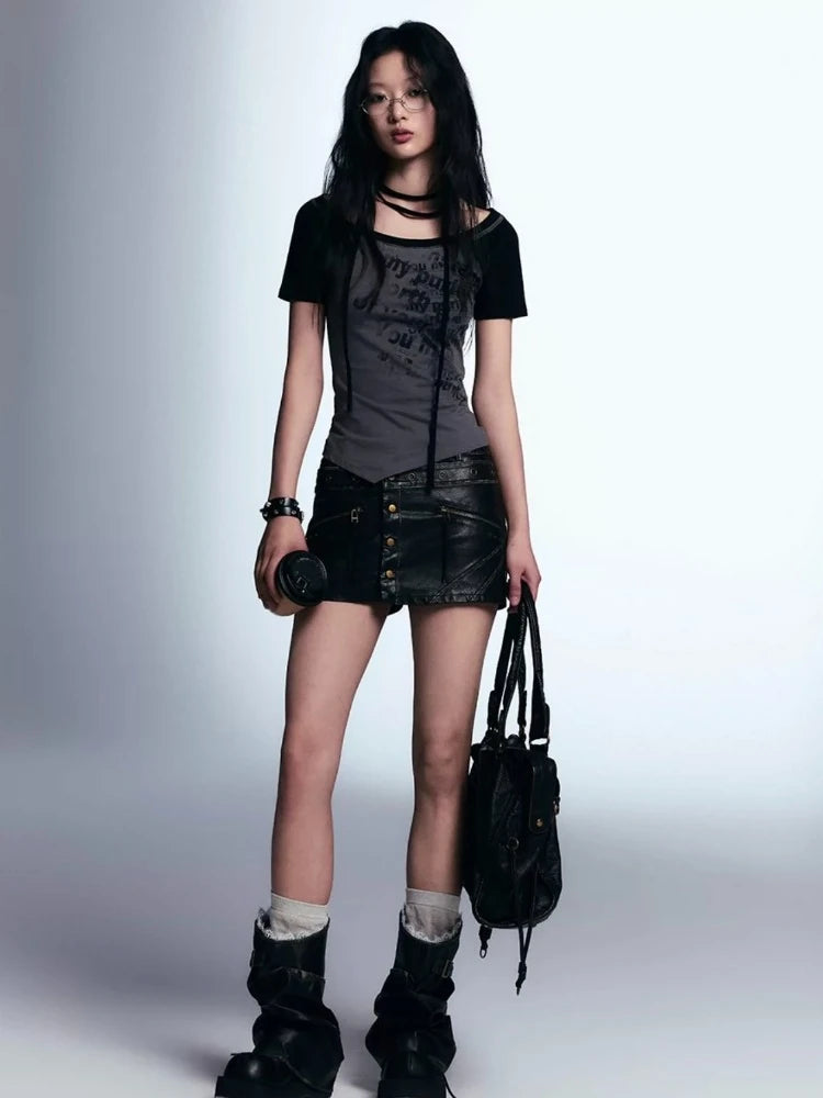 Stylish Work Outfits, Outfit Summer Ideas Grunge Boat Neck Tee