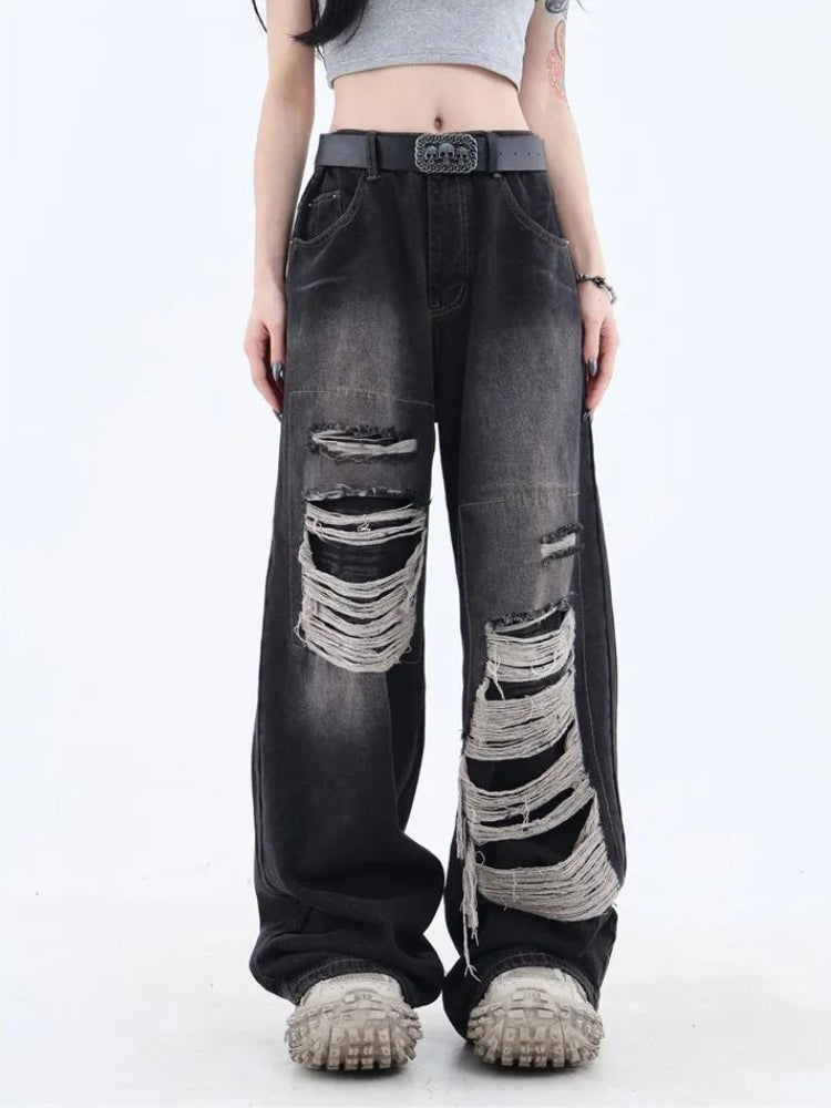 Stylish Work Outfits, Outfit Summer Ideas Grunge Dark Wash Distressed Jeans