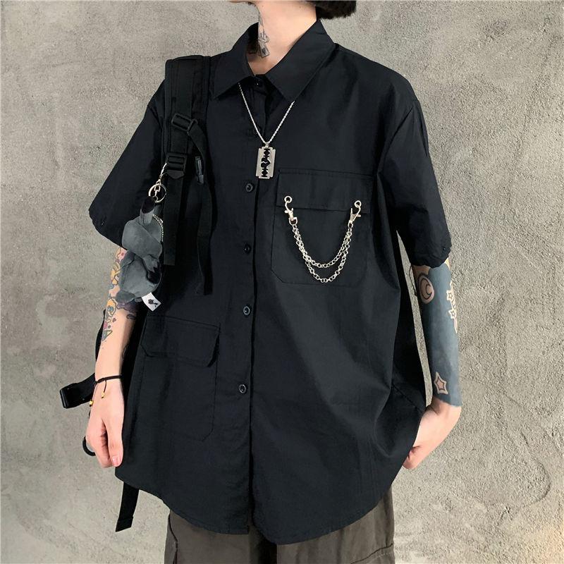 Stylish Work Outfits, Outfit Summer Ideas Grunge Detachable Sleeve Shirt