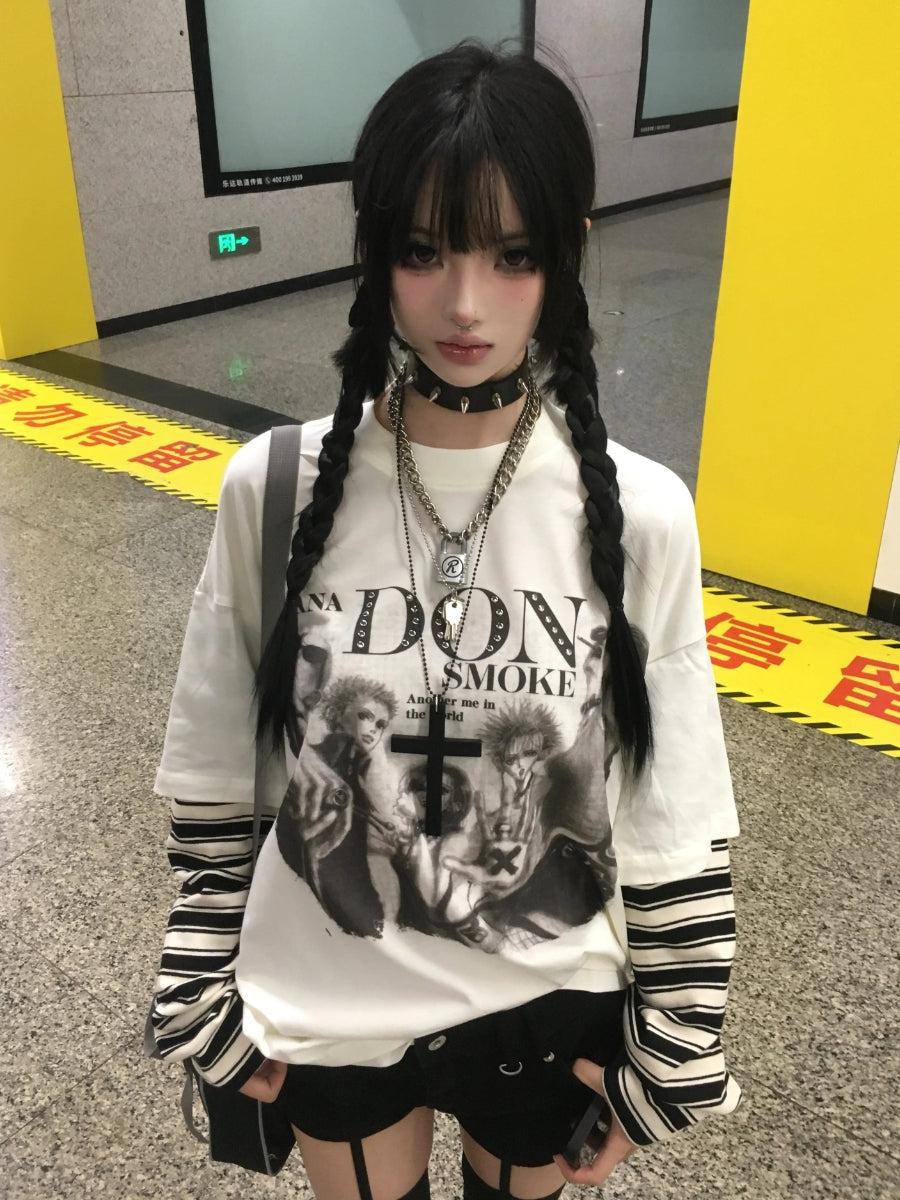 Stylish Work Outfits, Outfit Summer Ideas Grunge Don't Smoke Layered Top