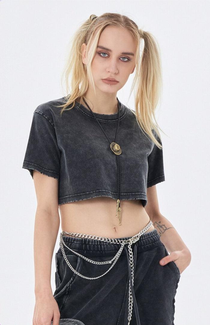 Stylish Work Outfits, Outfit Summer Ideas Grunge Washed Crop Top