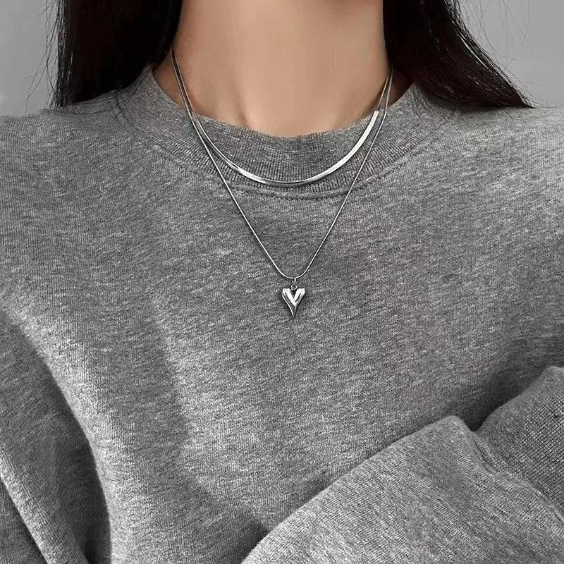 Stylish Work Outfits, Outfit Summer Ideas Heart Necklace Set