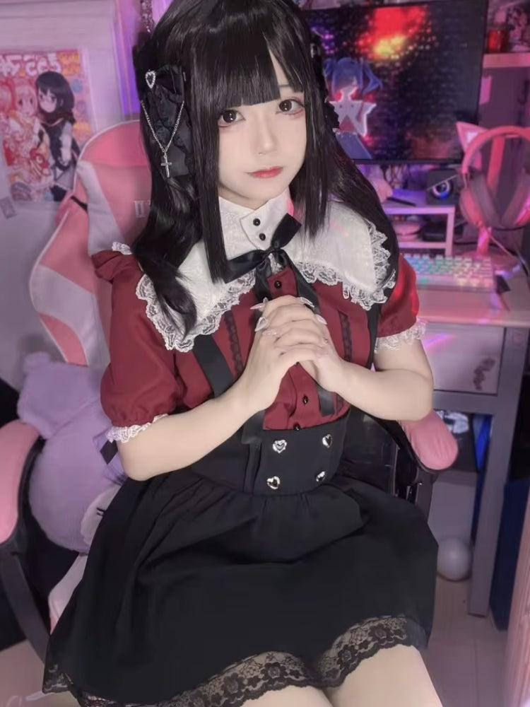 Stylish Work Outfits, Outfit Summer Ideas Kawaii Goth Collar Shirt