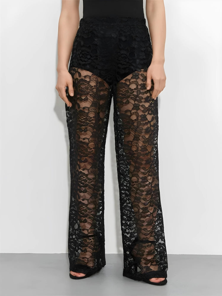 Stylish Work Outfits, Outfit Summer Ideas Lace Sheer Pants