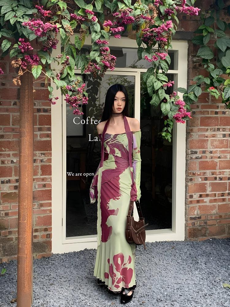 Stylish Work Outfits, Outfit Summer Ideas Off Shoulder Mesh Maxi Dress