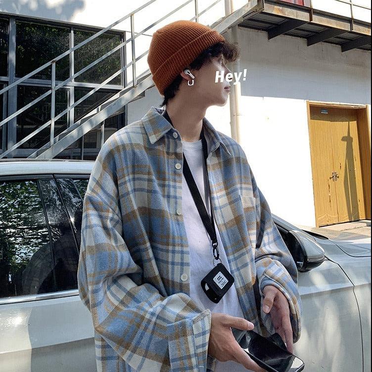 Stylish Work Outfits, Outfit Summer Ideas Plaid Flannel Men Shirt