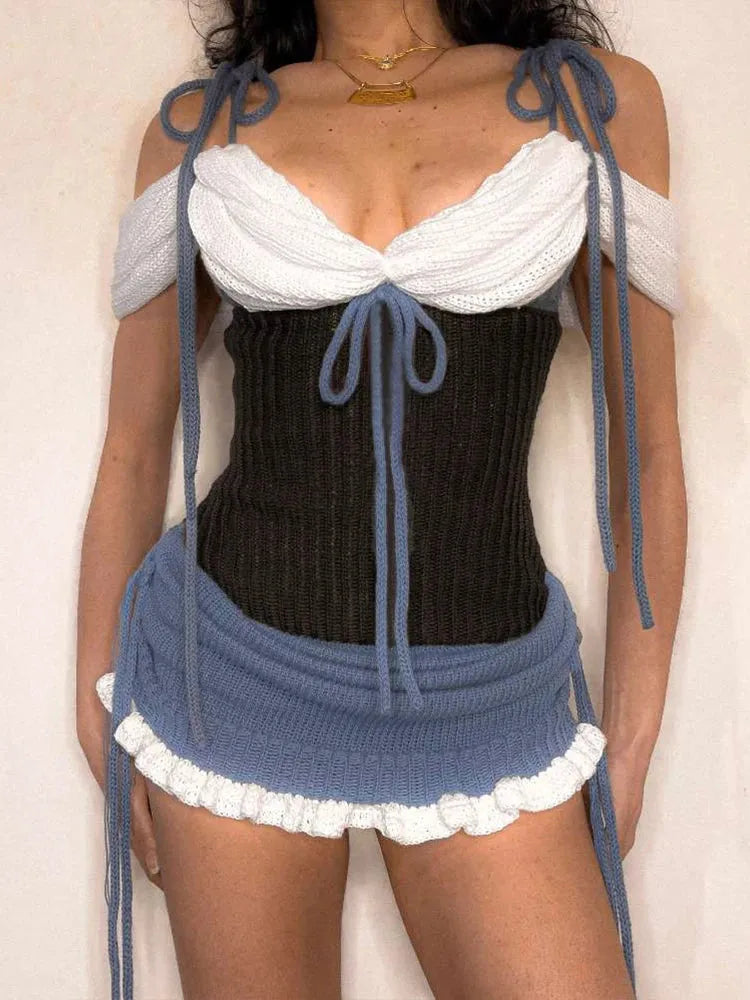 Stylish Work Outfits, Outfit Summer Ideas Ruched Knitted Mini Dress