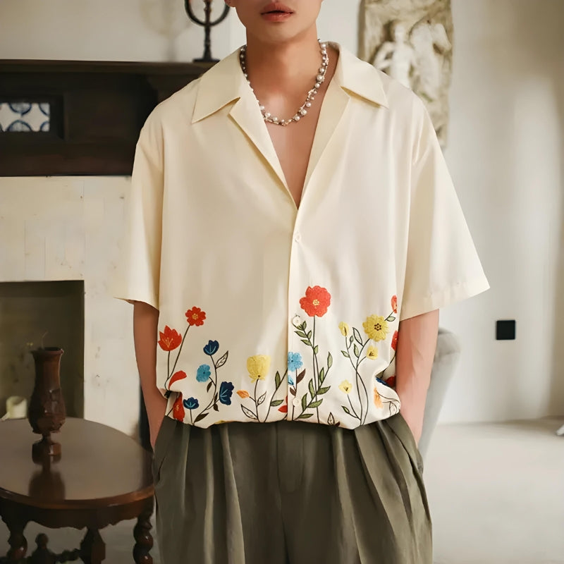 Stylish Work Outfits, Outfit Summer Ideas Short Sleeve Flowers Shirt