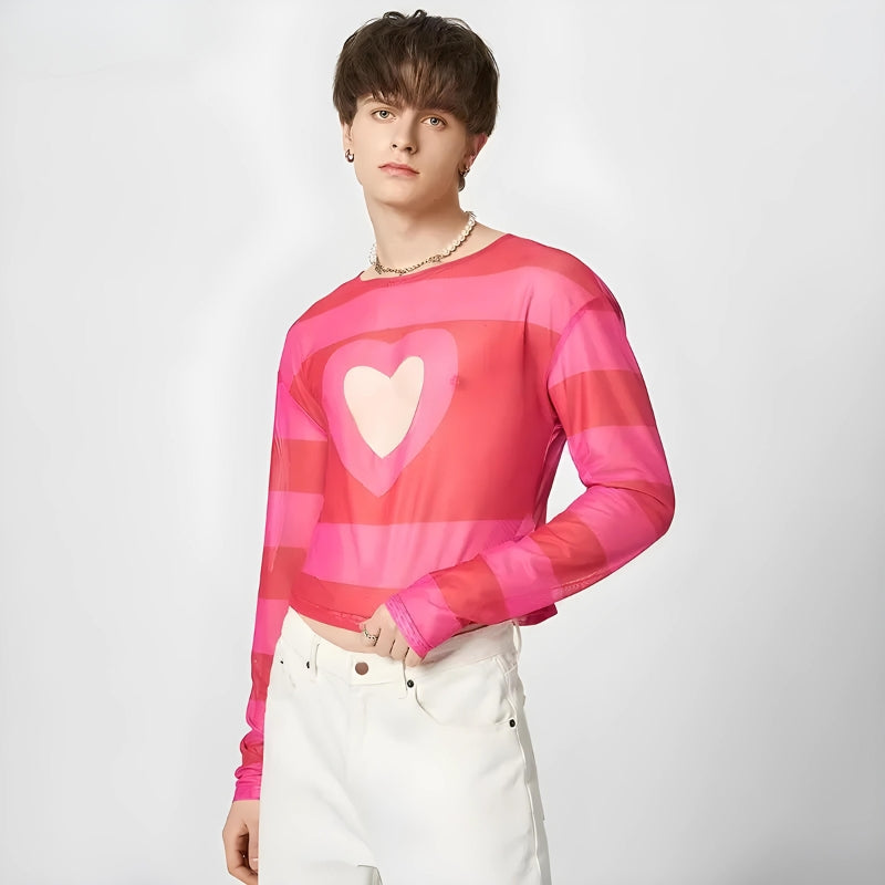 Stylish Work Outfits, Outfit Summer Ideas Soft Boy Heart Cut Out Crop Top