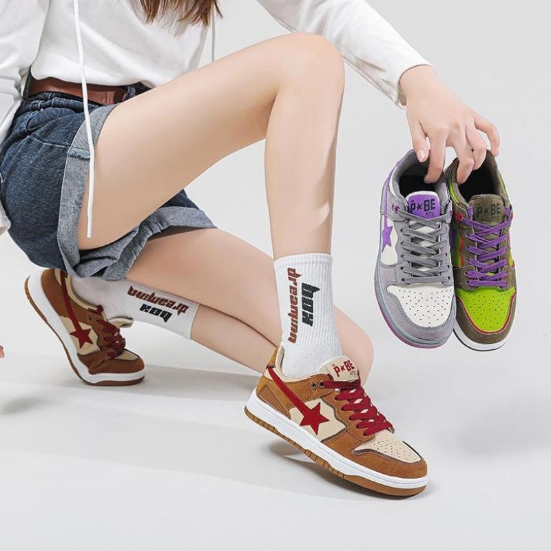 Stylish Work Outfits, Outfit Summer Ideas Star Embroidered Multicolor Sneakers