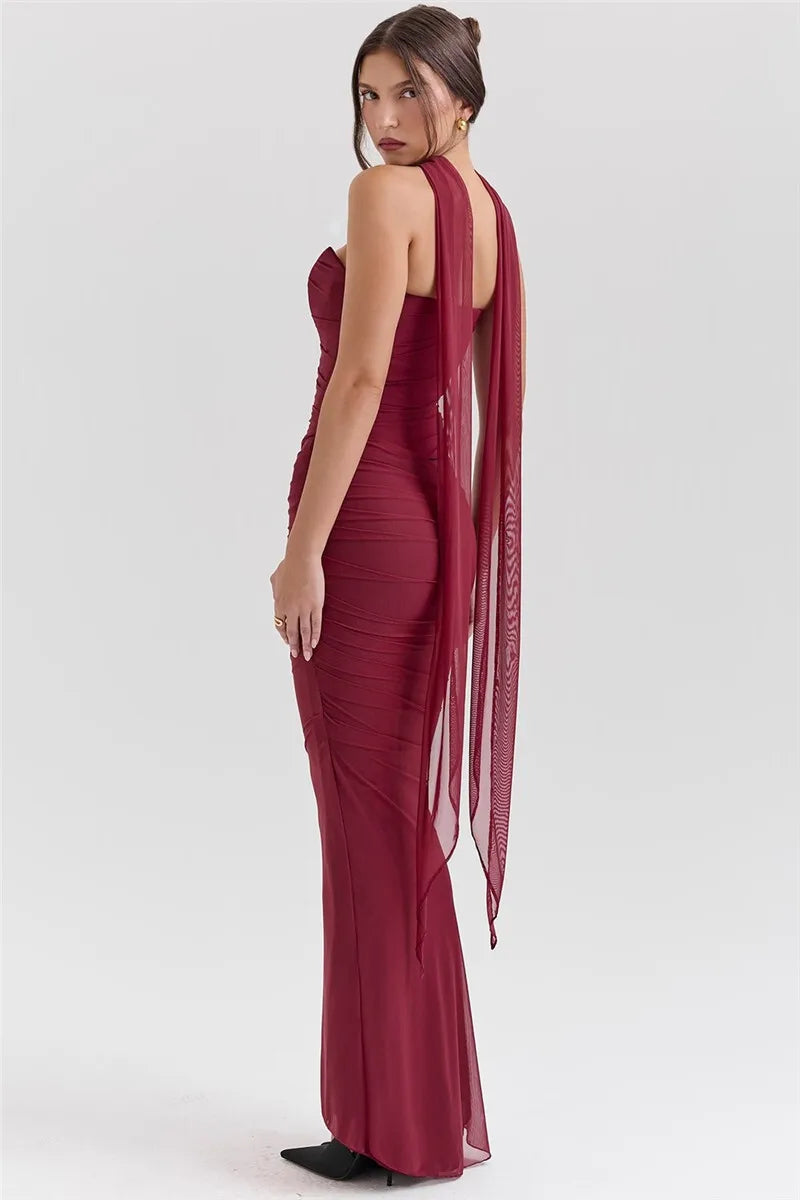 Stylish Work Outfits, Outfit Summer Ideas Strapless Corset Top & Maxi Skirt Two Piece Set