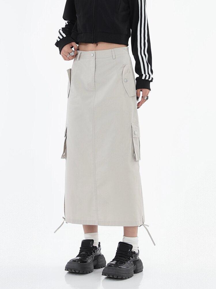 Stylish Work Outfits, Outfit Summer Ideas Tech Parachute Maxi Skirt