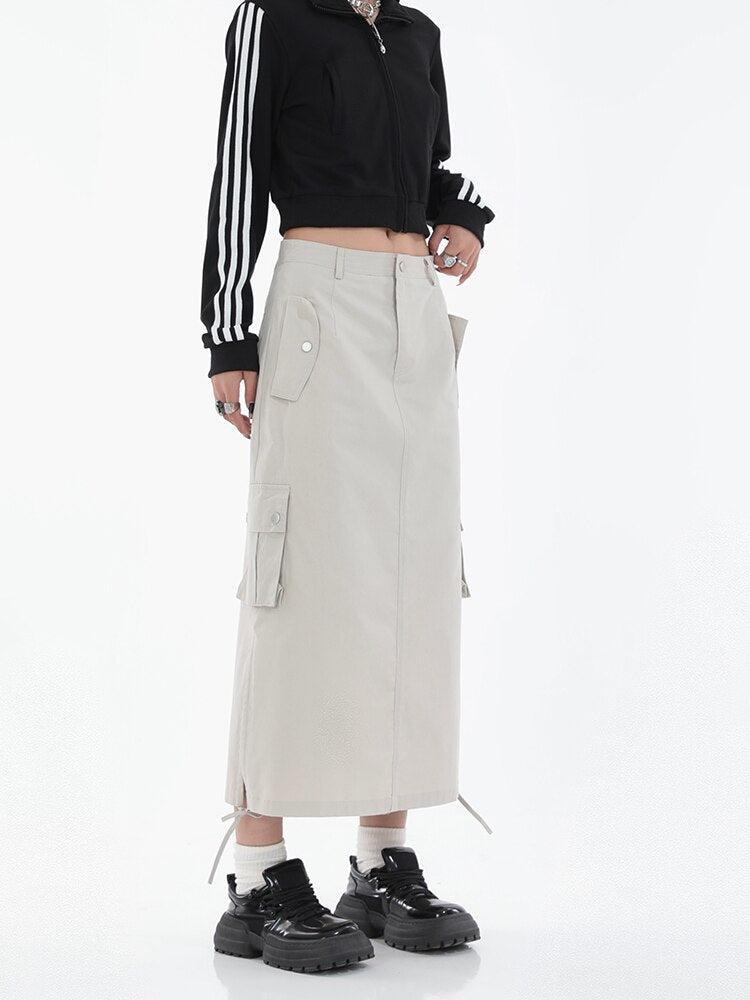 Stylish Work Outfits, Outfit Summer Ideas Tech Parachute Maxi Skirt