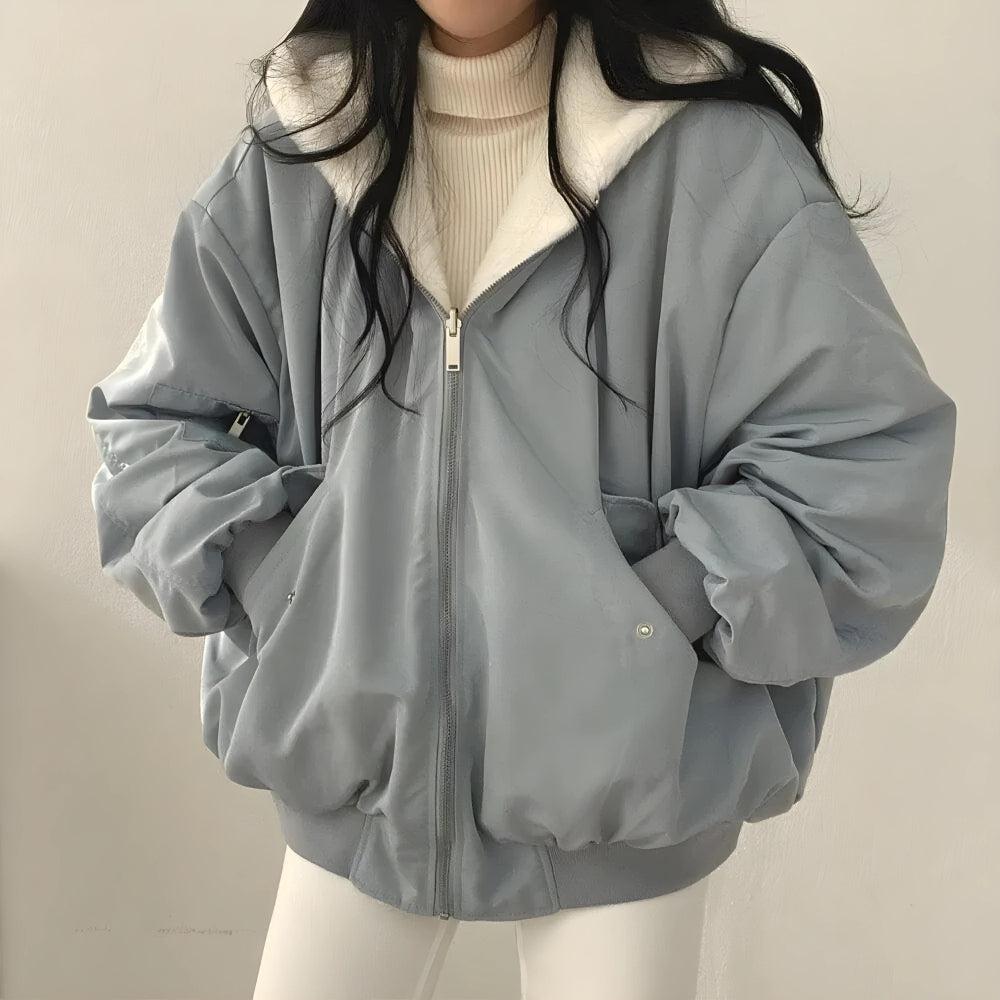 Stylish Work Outfits, Outfit Summer Ideas Teddy Reversible Hooded Jacket