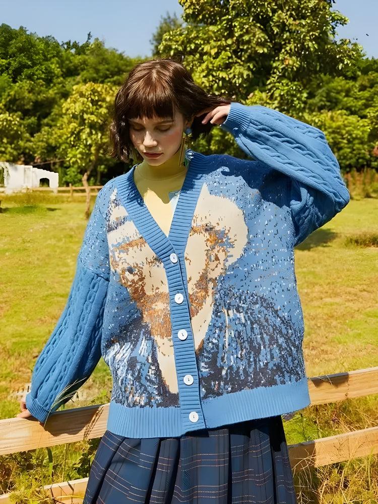Stylish Work Outfits, Outfit Summer Ideas Van Gogh Self Portrait Cardigan