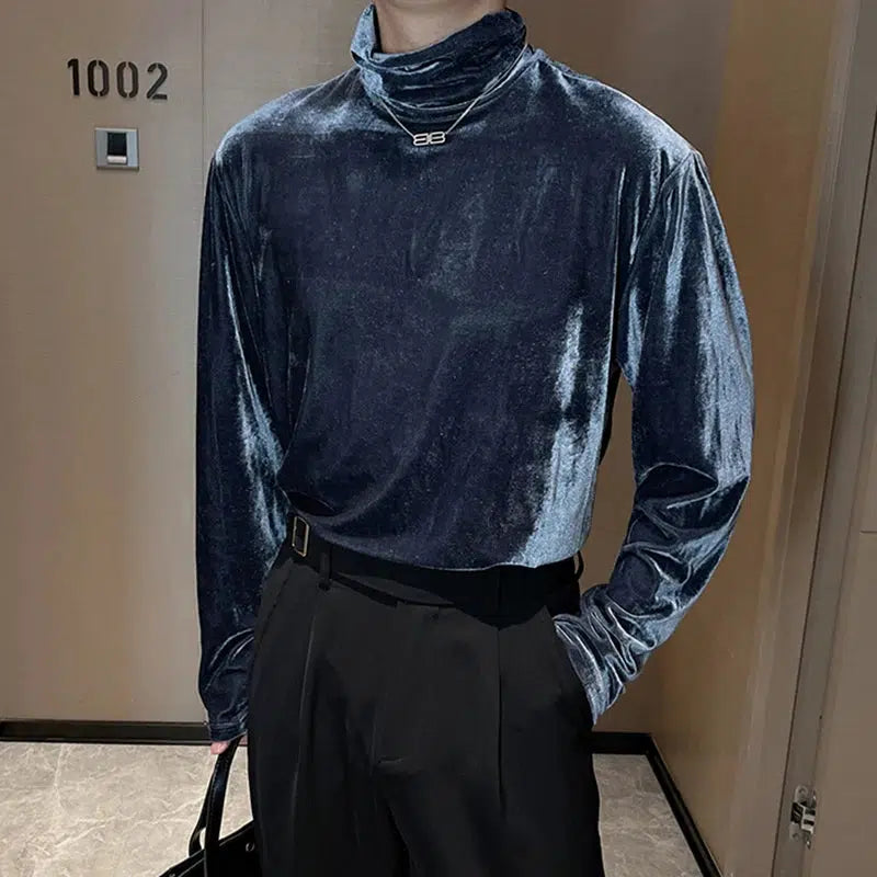 Stylish Work Outfits, Outfit Summer Ideas Velvet Turtle Neck Top