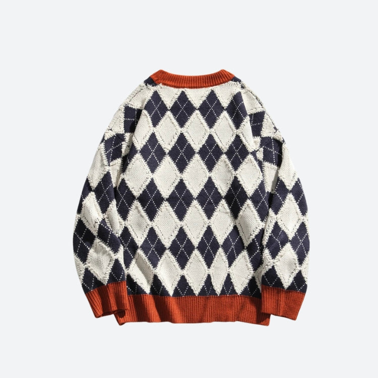 Stylish Work Outfits, Outfit Summer Ideas Vintage Argyle Knitted Sweater