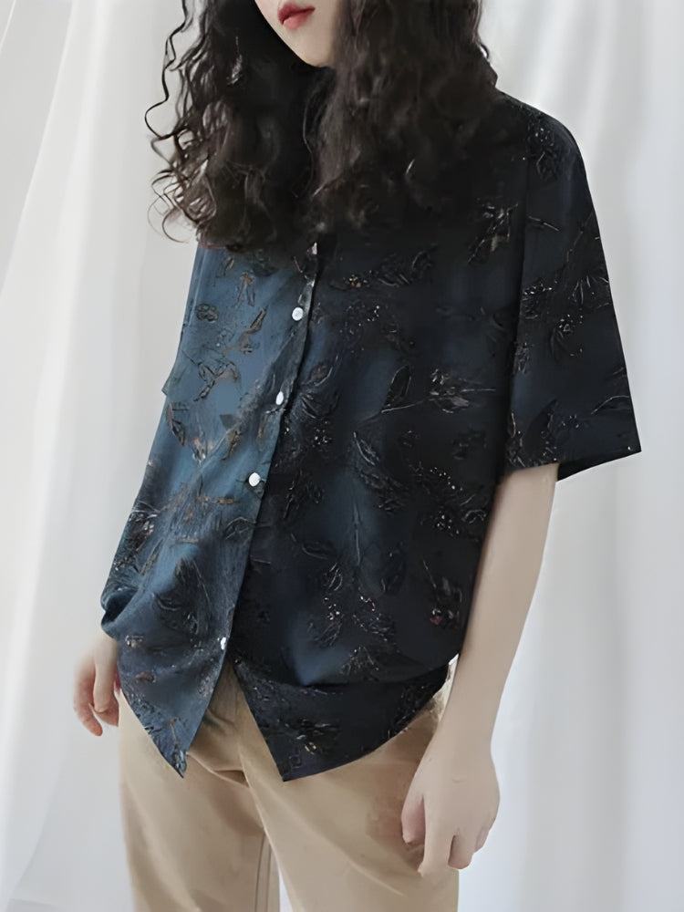 Stylish Work Outfits, Outfit Summer Ideas Vintage Leaf Designed Shirt
