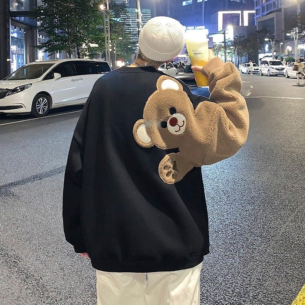 Stylish Work Outfits, Outfit Summer Ideas Weirdcore Bear Sleeve Sweatshirt