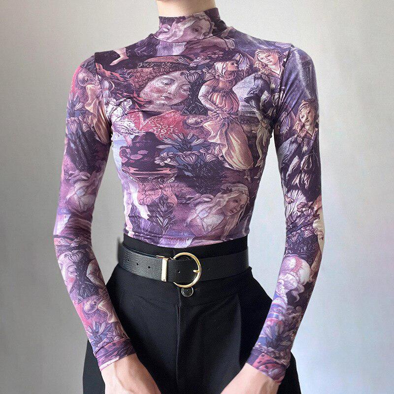 Stylish Work Outfits, Outfit Summer Ideas Y2K Angel Graphic Mesh Top