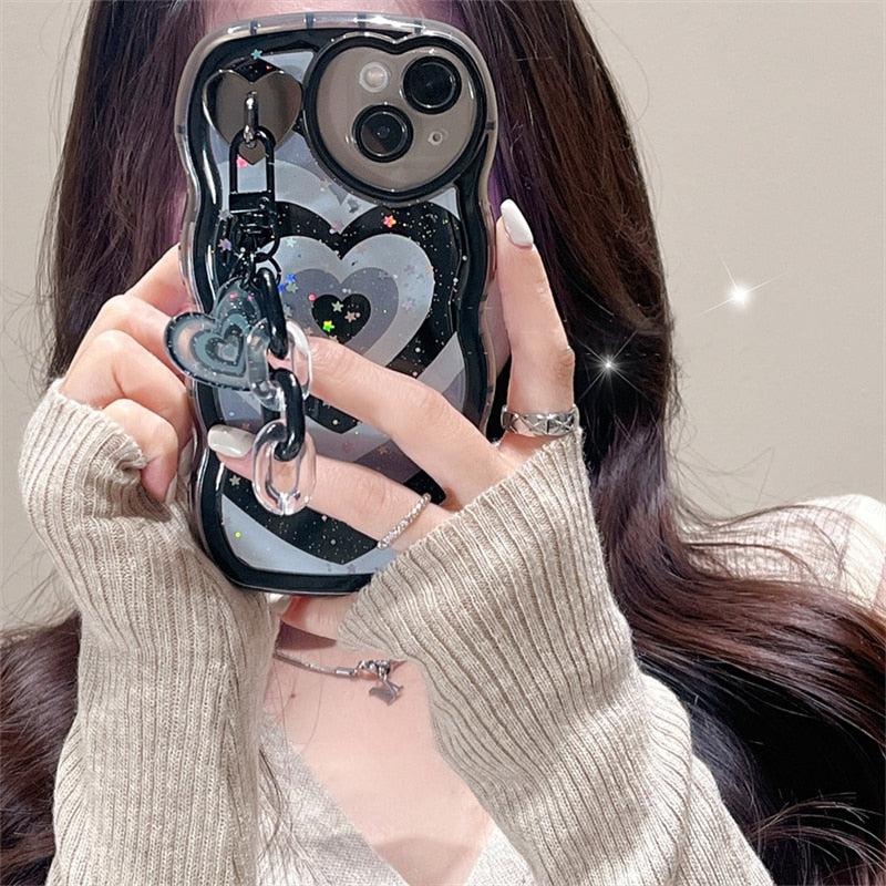 Stylish Work Outfits, Outfit Summer Ideas Y2k Chain and Heart iPhone Case