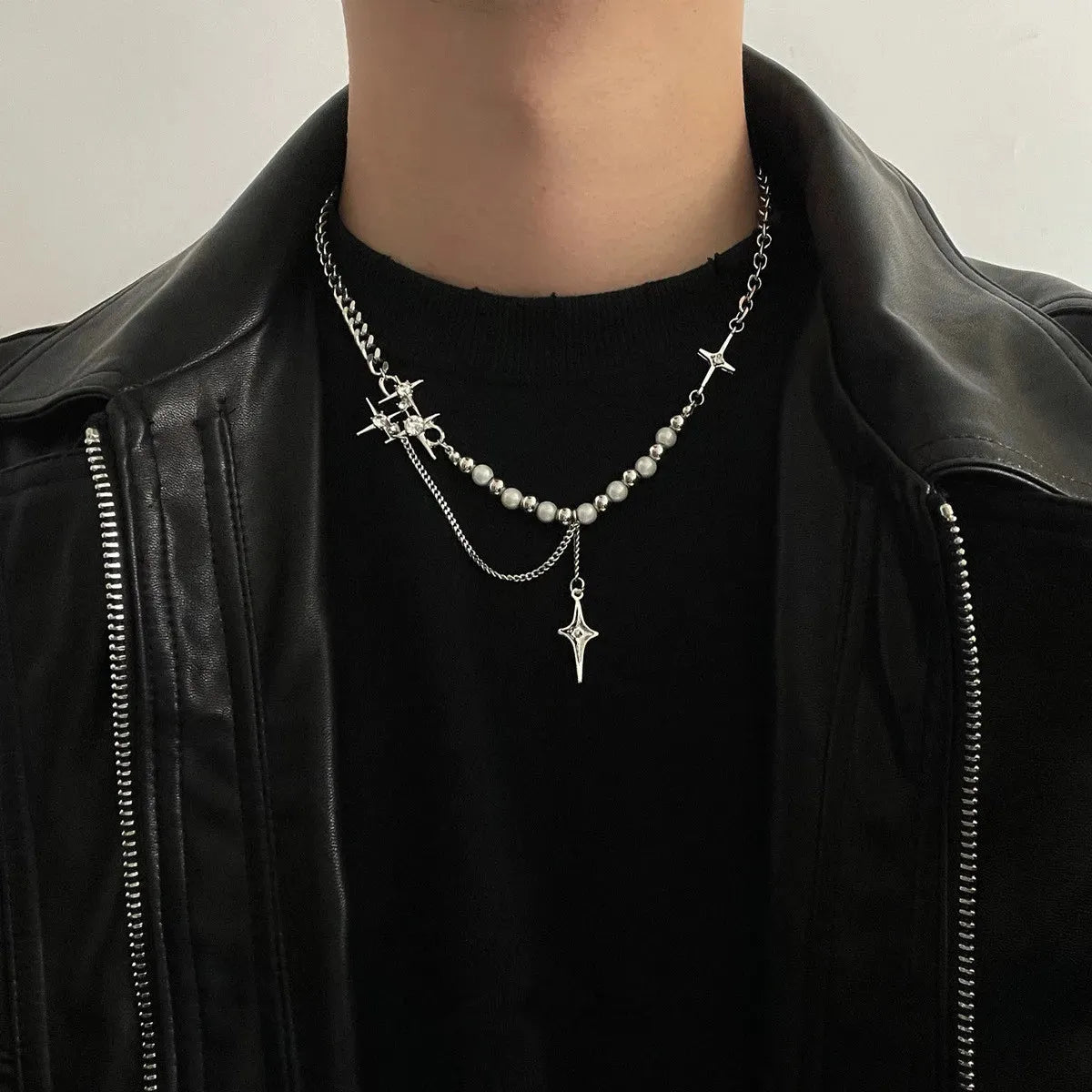 Stylish Work Outfits, Outfit Summer Ideas Y2K Star Beaded Chain Necklace