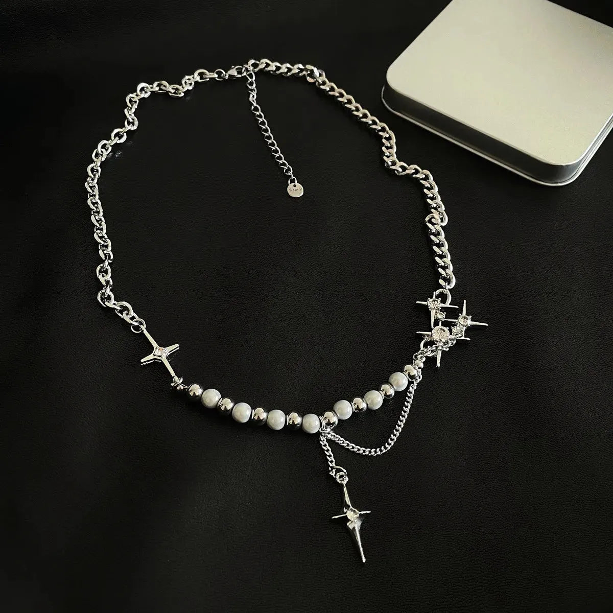 Stylish Work Outfits, Outfit Summer Ideas Y2K Star Beaded Chain Necklace