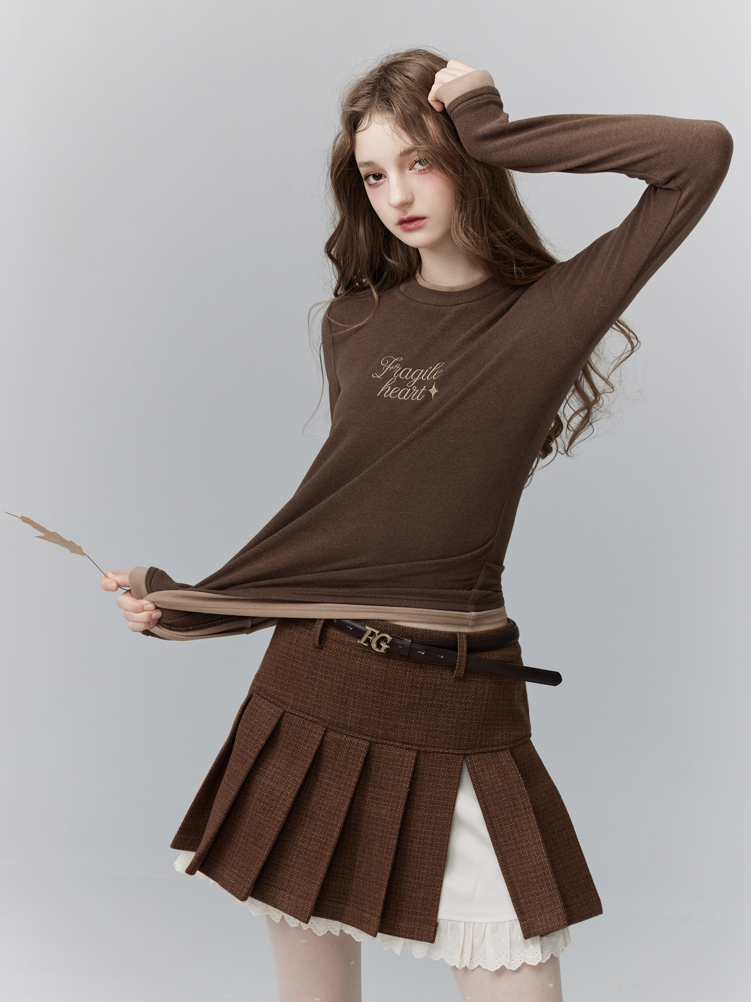 Summer Embroidered T-Shirt - Stranded Three-Color Warm Inner Layer, Fake Two-Piece Design, Perfect for Y2K and 90s Style Fashion