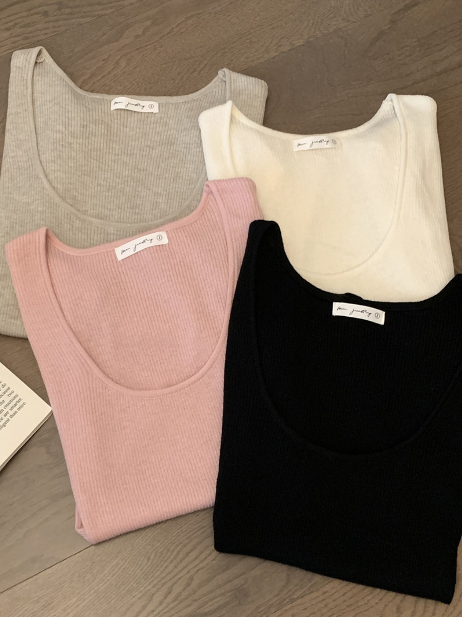 Summer Thin Ice Silk Big U-Neck Short-Sleeve Knitted Top â€“ Unique Women's Fashion for Warm Weather