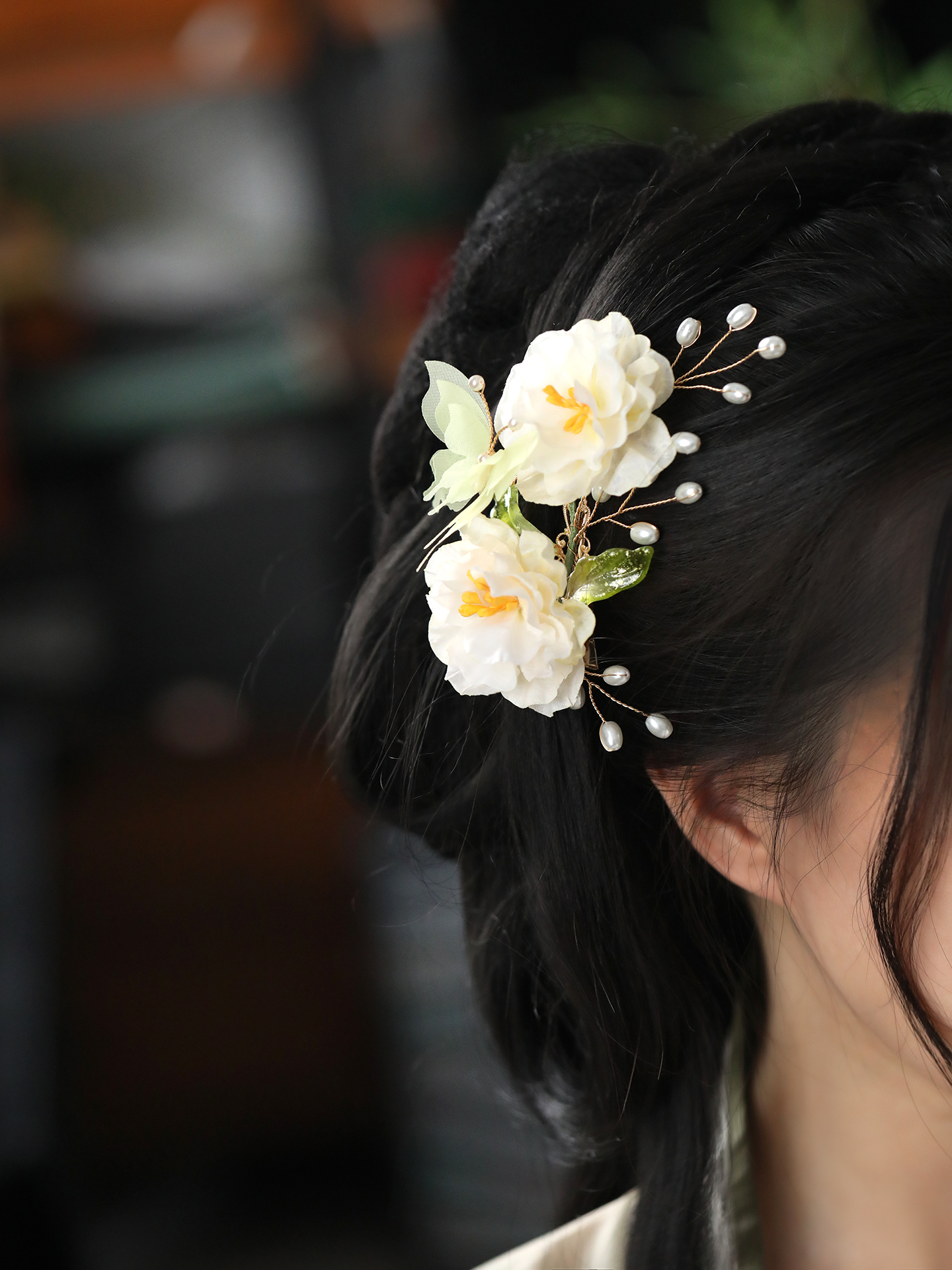 Tang Dynasty Style Hairpin Clip for Women - High-End Floral Hanfu Hair Accessory, Ancient Costume Decoration 2025