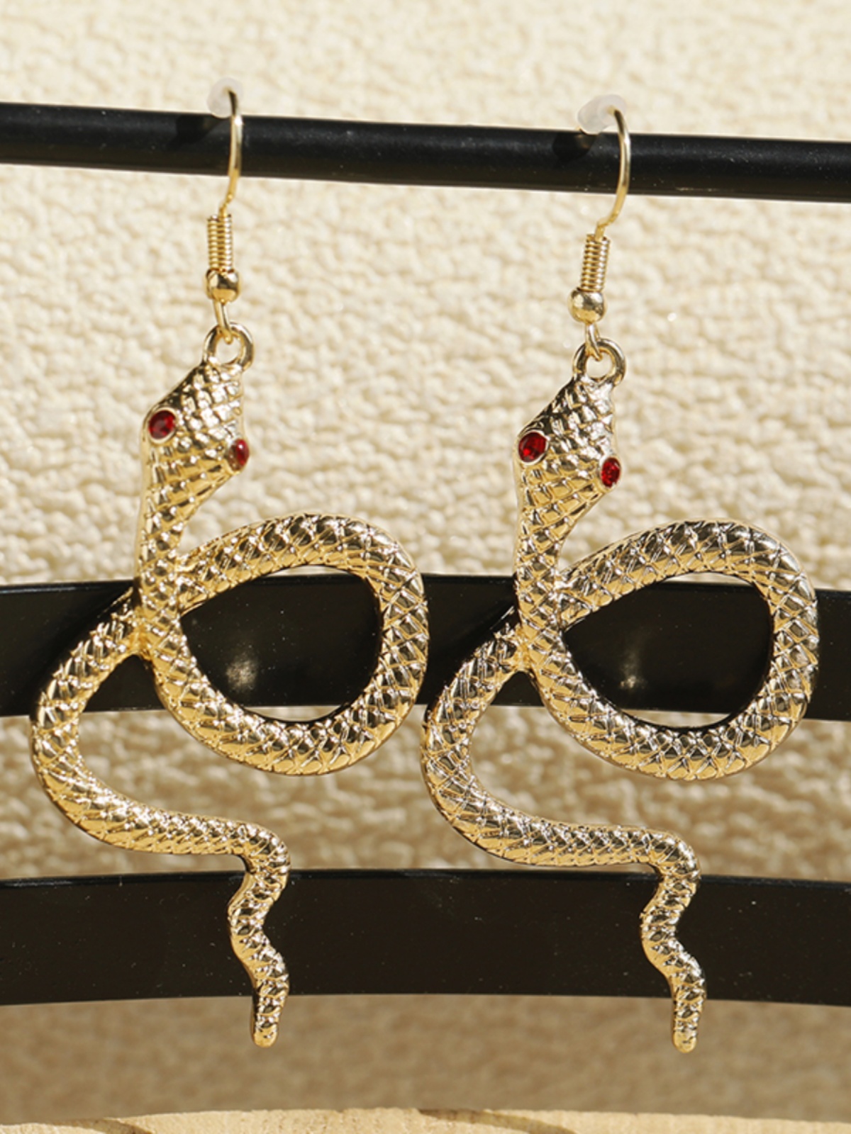 Trendy Alloy Snake-Shaped Drop Earrings for Women, Exaggerated Design, Internet Celebrity Style, European and American Fashion