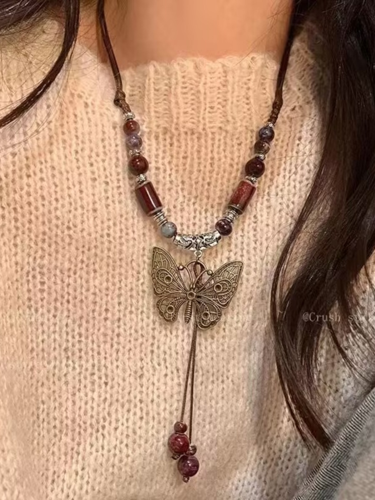 Trendy Simple Single Loop Pendant Necklace Chain for Sweater and Sweatshirt - Fashionable Gift Accessory