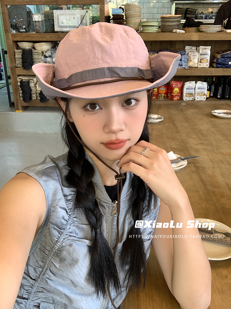 Trendy Western Cowboy Wide Brim Sun Hat for Women - Quick-Dry Outdoor Fisherman Hat for Summer Hiking and Sun Protection