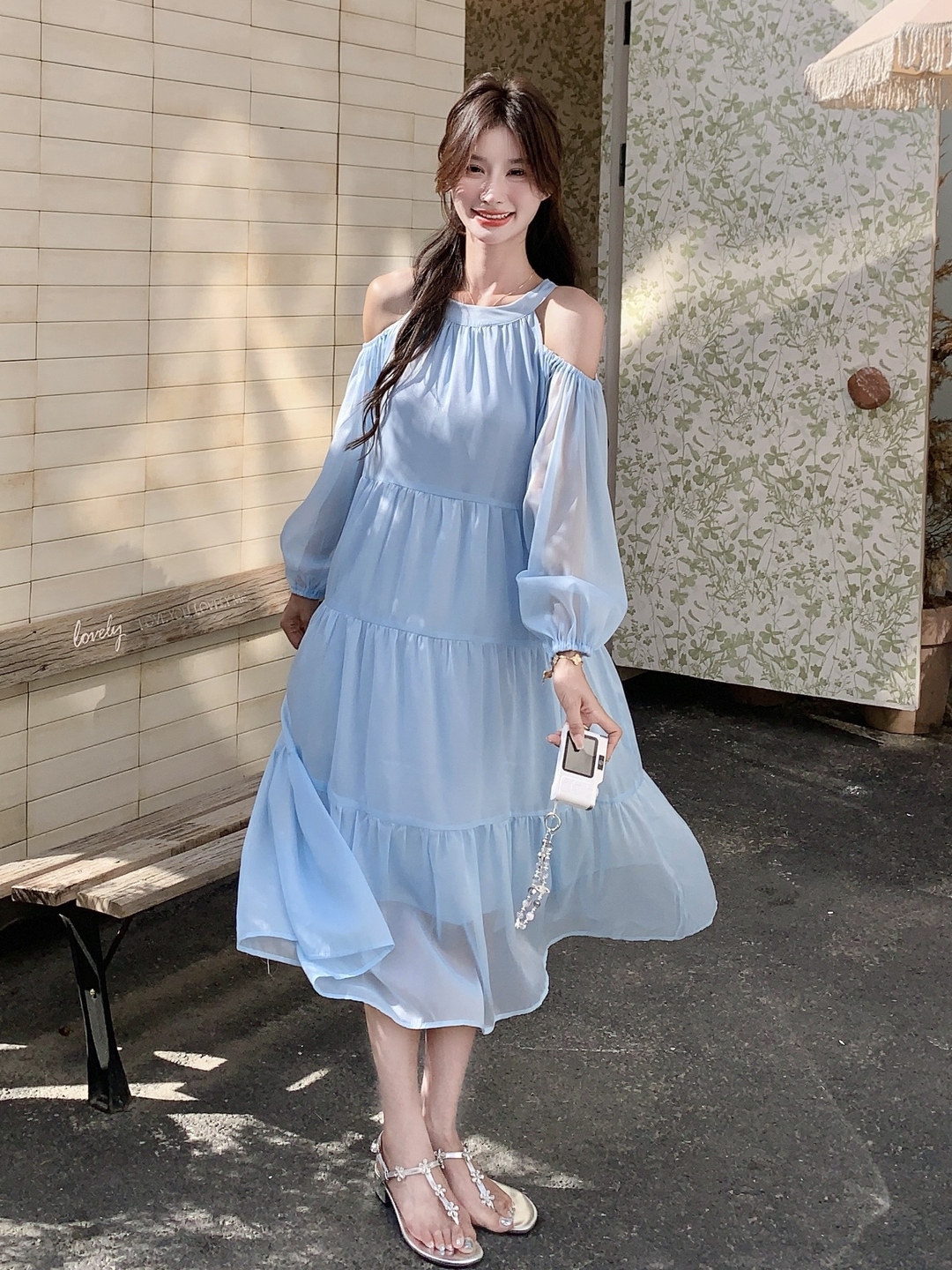 Ultra-Fairy Off-Shoulder Blue Dress for Women - French Style Summer 2025, Elegant Sweet Youthful Fashion