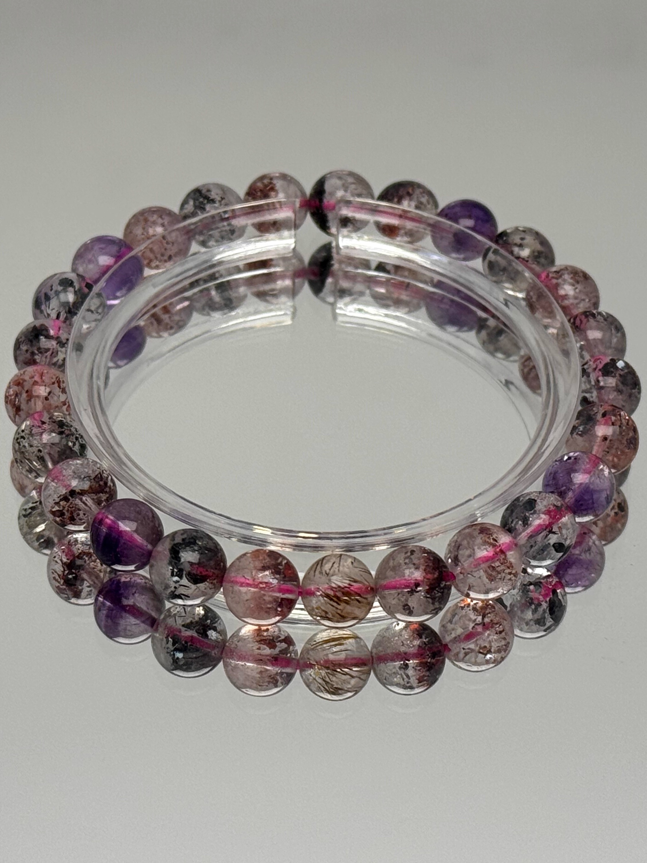 Ultra Seven Crystal Bracelet - Purple, Red, Black, Yellow - Toxic Liquid Color Design - Natural Fairy Style Jewelry