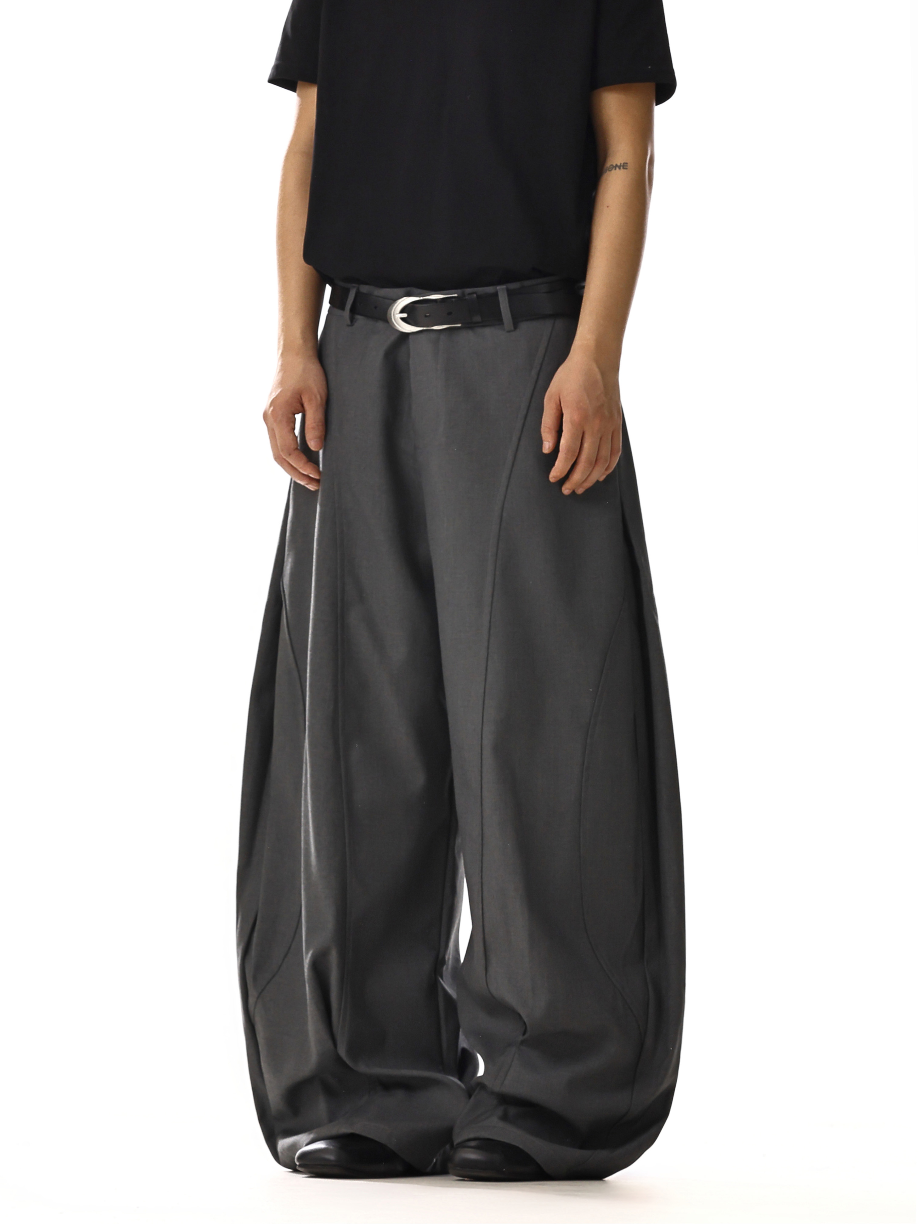 Unisex American Retro Deconstructed Casual Pants - Street Style Loose Wide-Leg Trousers for Versatile Commuting