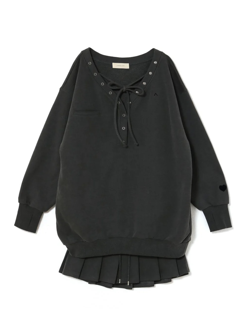 V-Neck Loose Sweatshirt & Pleated Skirt Set - Japanese Niche Style Women's Outfit for Spring & Summer 2025