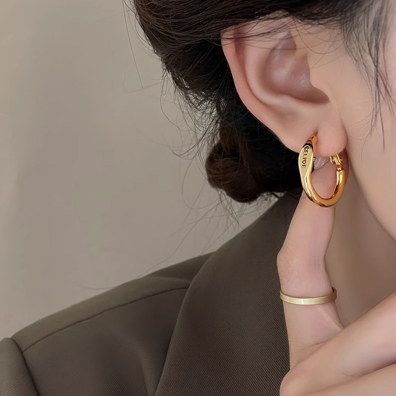 Versatile Letter Circle Earrings for Women - Stylish Ear Studs and Clips, Chic Jewelry for Everyday and Special Occasions